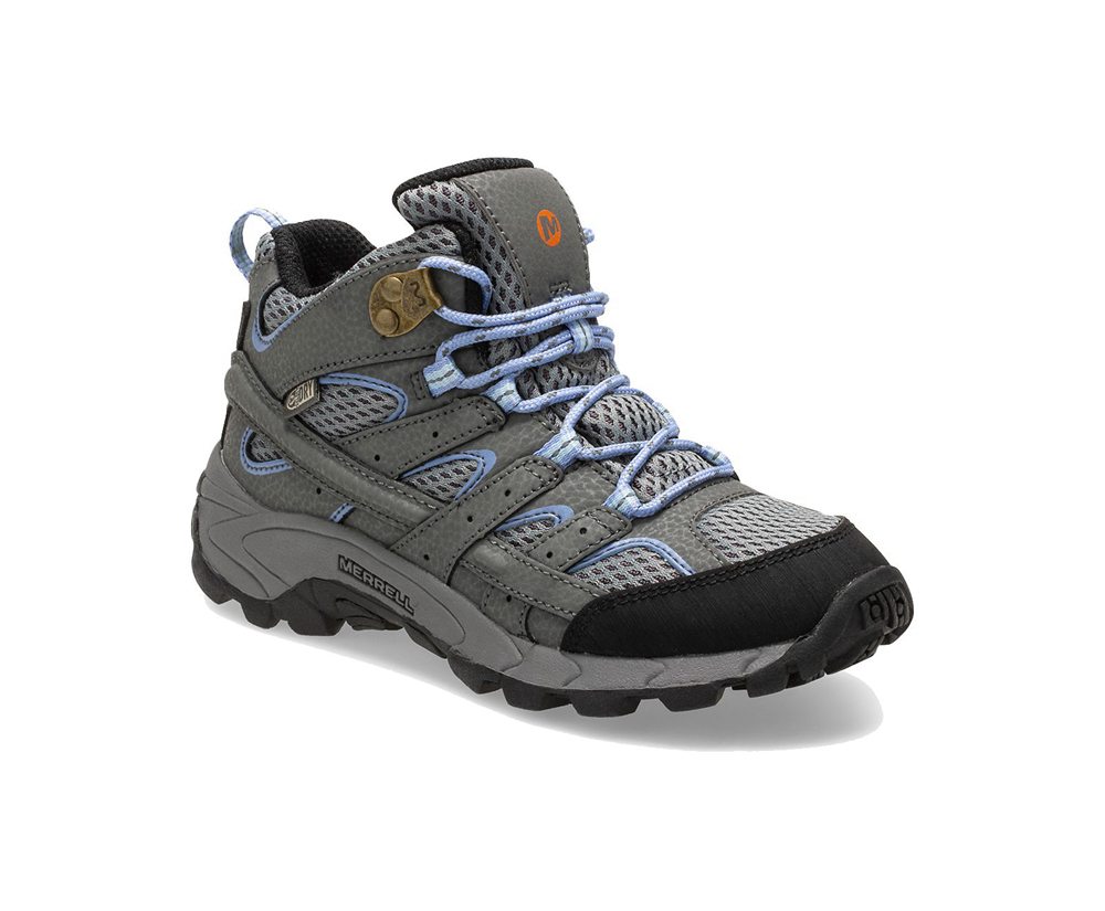 Merrell Hiking Shoes Grey - Moab 2 Mid Waterproof - Kids 18GUVDPWE